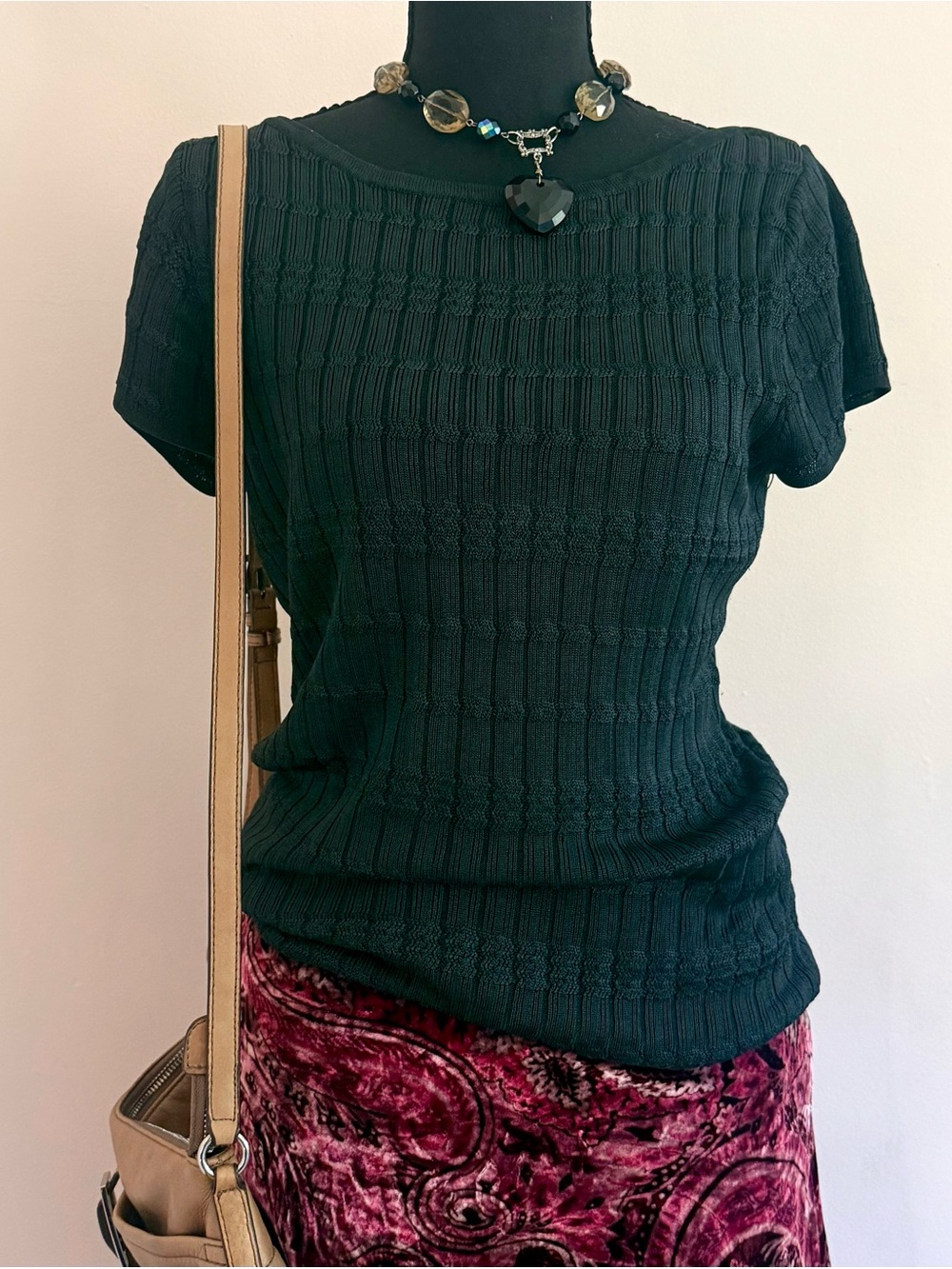 Grace Silk Short-Sleeve Knit Top